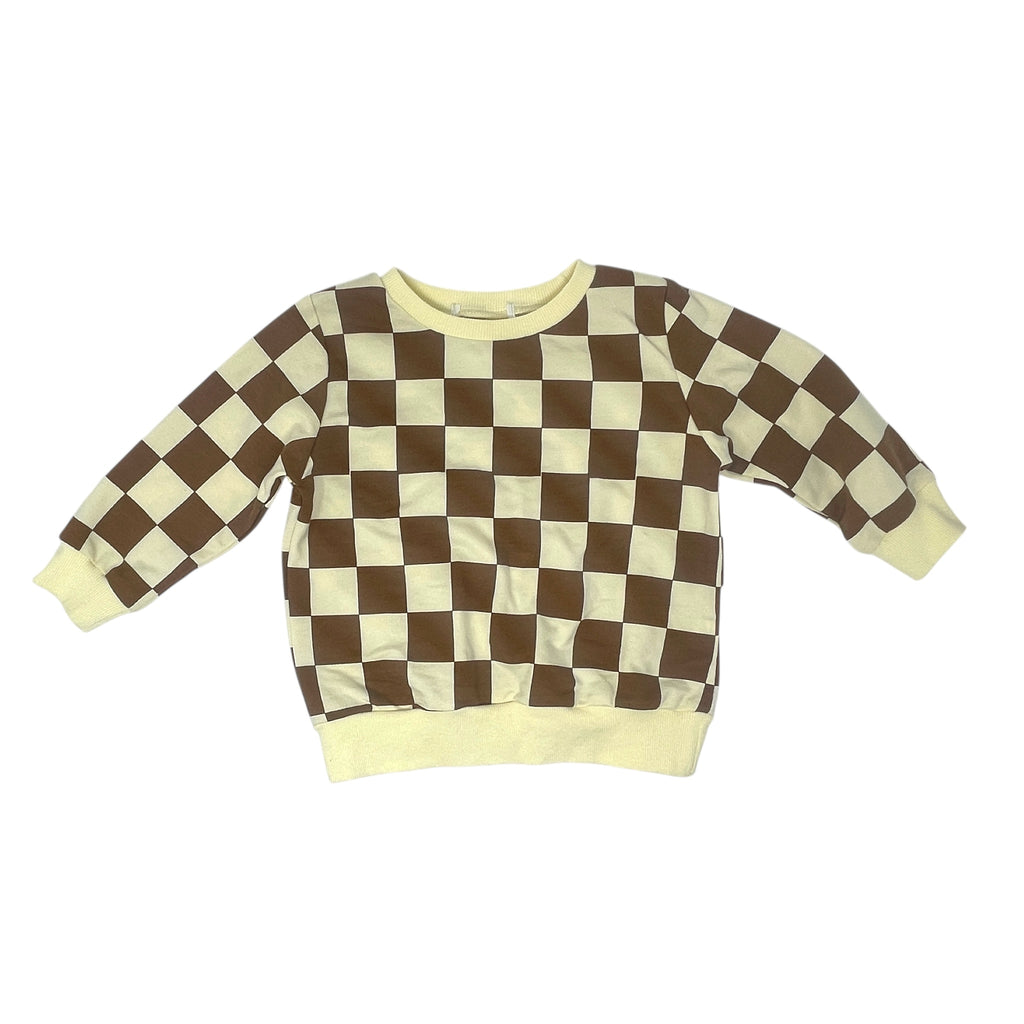 Brown/Cream Checker Crew Size 2