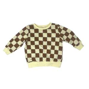 Brown/Cream Checker Crew Size 2
