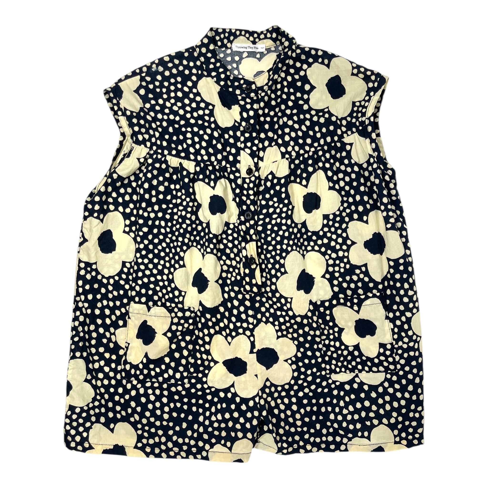Navy Flower jumpsuit Size 4