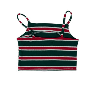 Green and Red Crop top Size 2Y