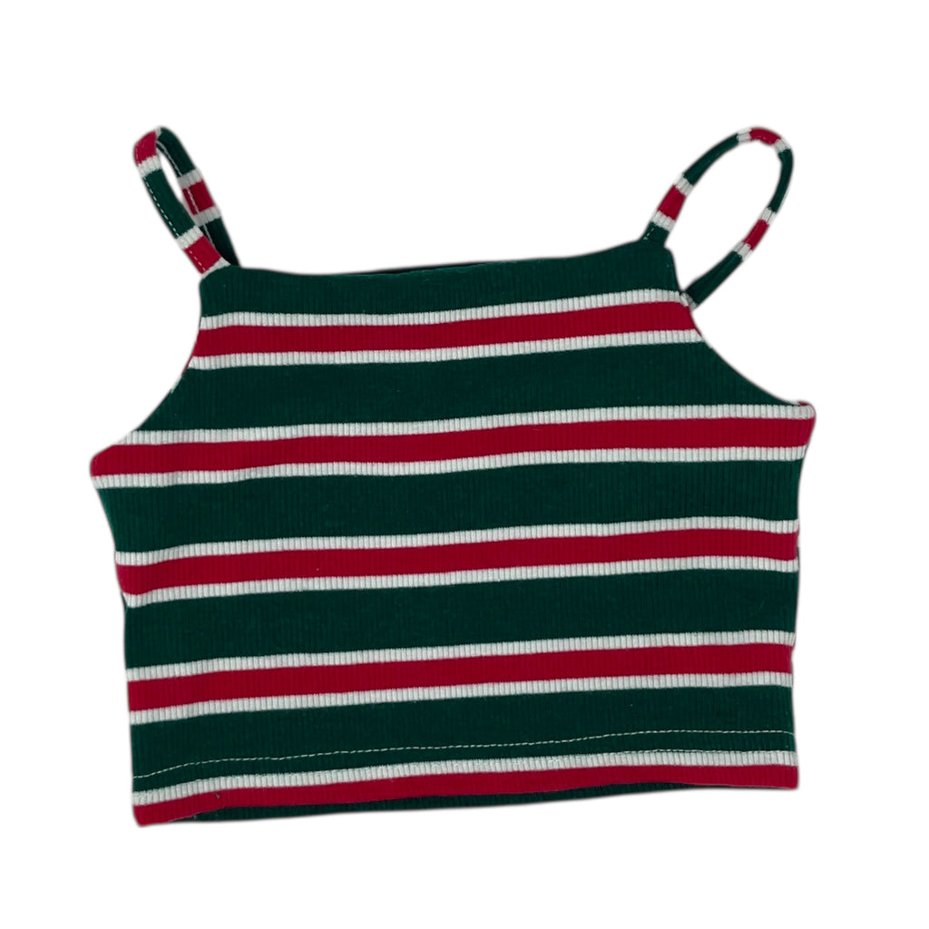 Green and Red Crop top Size 2Y