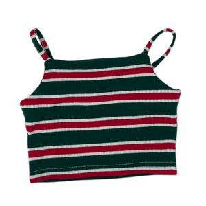 Green and Red Crop top Size 2Y