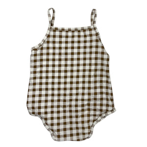Brown/ white Onesie Size 6-12M