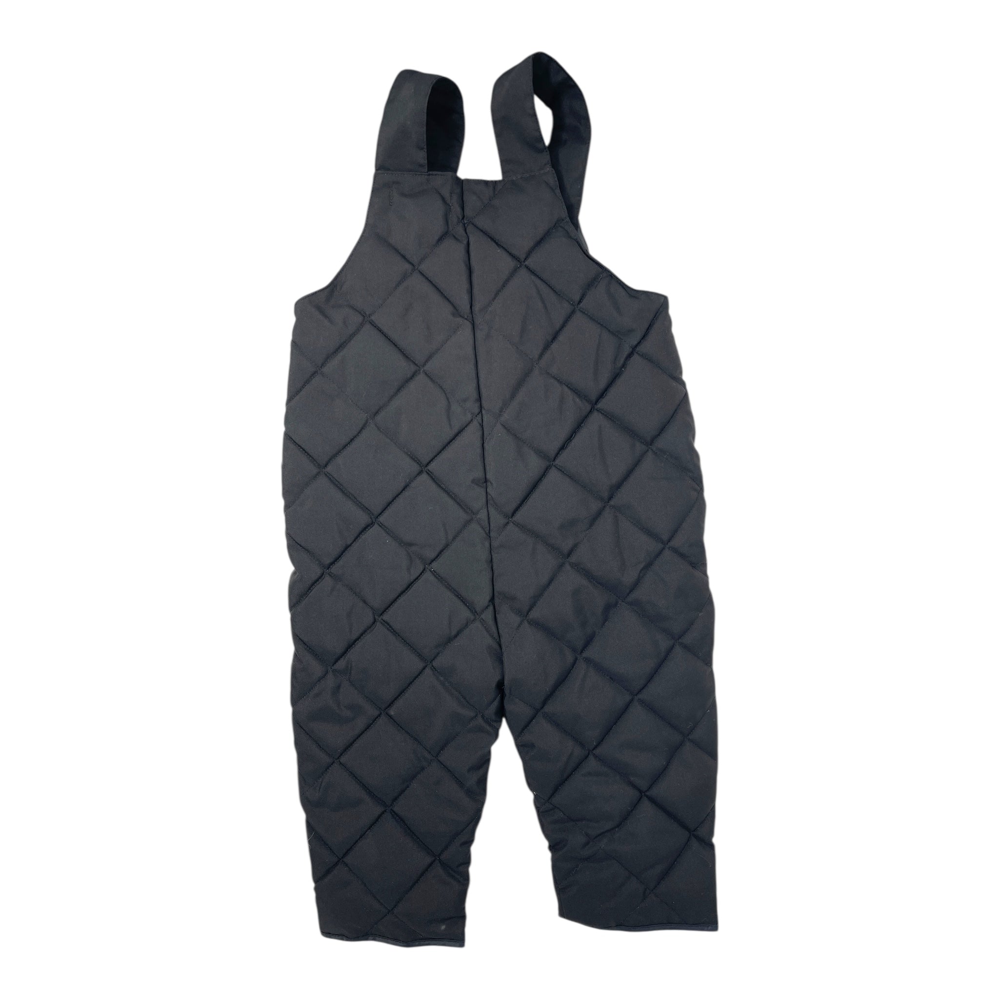 Black Quilted Overalls 4Y