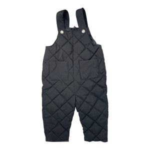 Black Quilted Overalls 4Y