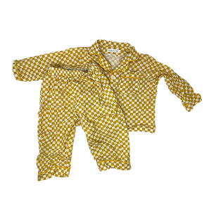 Yellow Checker PJ's Size 2Y